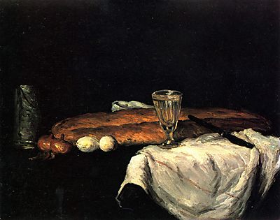 Csendélet kenyérrel és tojással (bögre) - vászonkép, falikép otthonra és irodába