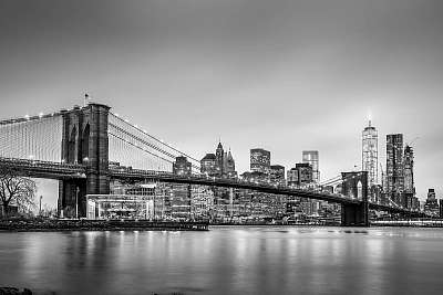 Brooklyn-híd és New York-i város Manhattan belvárosának horizont (poszter) - vászonkép, falikép otthonra és irodába