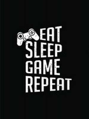 Eat, Sleep, Game, Repeat (black) (keretezett kép) - vászonkép, falikép otthonra és irodába