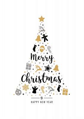 Karácsonyfa grafika (fotótapéta) - vászonkép, falikép otthonra és irodába