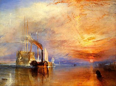 A Téméraire hadihajó utolsó útja a Temzén napnyugatakor, 1838 (fotótapéta) - vászonkép, falikép otthonra és irodába
