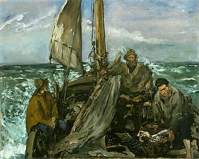 Halászok a  tengeren (1873) (keretezett kép) - vászonkép, falikép otthonra és irodába