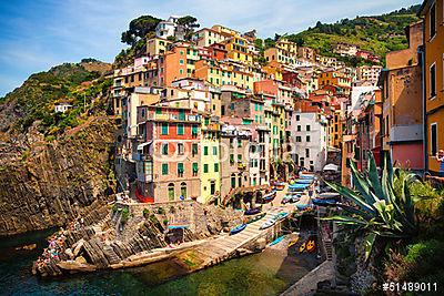 Riomaggiore, Cinque Terre, Liguria, Olaszország (fotótapéta) - vászonkép, falikép otthonra és irodába