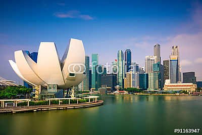 Szingapúr Skyline (fotótapéta) - vászonkép, falikép otthonra és irodába