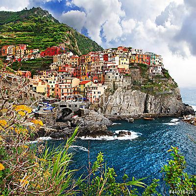képi Olaszország - Monarolla, Cinque Terre (keretezett kép) - vászonkép, falikép otthonra és irodába