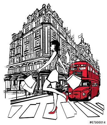 Shopping-nap Londonban (poszter) - vászonkép, falikép otthonra és irodába