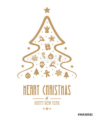 karácsonyfa arany dísz elszigetelt háttér (bögre) - vászonkép, falikép otthonra és irodába