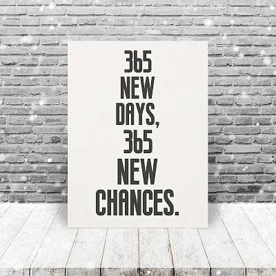 365 new days, 365 new chances (keretezett kép) - vászonkép, falikép otthonra és irodába