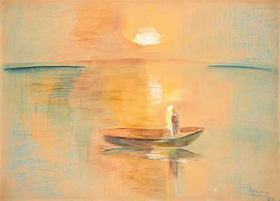 Napnyugta (Aranyhíd, Balatoni naplemente) (1935) - színverzió (bögre) - vászonkép, falikép otthonra és irodába