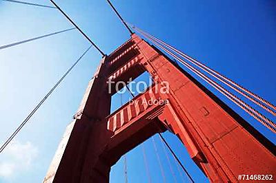 Golden Gate híd részletesen (keretezett kép) - vászonkép, falikép otthonra és irodába