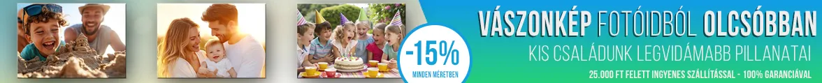 -15% Vászonkép rendelés és nyomtatás fotóról akció VÁSZONKÉP rendelés és nyomtatás fotóról banner