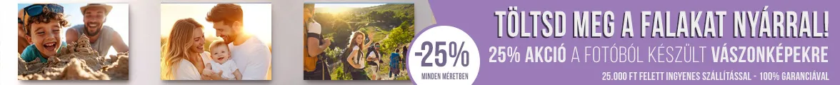 VÁSZONKÉP rendelés és nyomtatás fényképről akciós banner