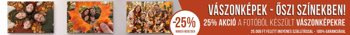 VÁSZONKÉP rendelés és nyomtatás fényképről akciós banner