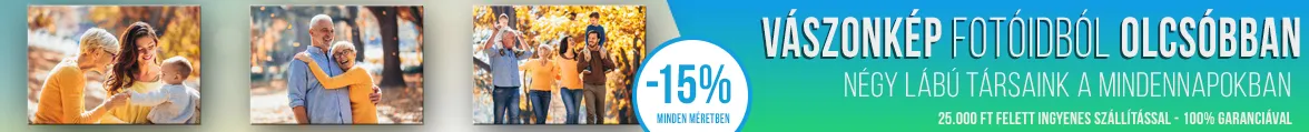 -15% Vászonkép rendelés és nyomtatás fotóról akció VÁSZONKÉP rendelés és nyomtatás fotóról banner