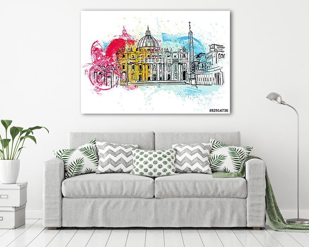 Vatican Sketch (többrészes kép) - vászonkép, falikép otthonra és irodába