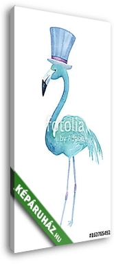Flamingó kalapban. (akvarell reprodukció) - vászonkép 3D látványterv