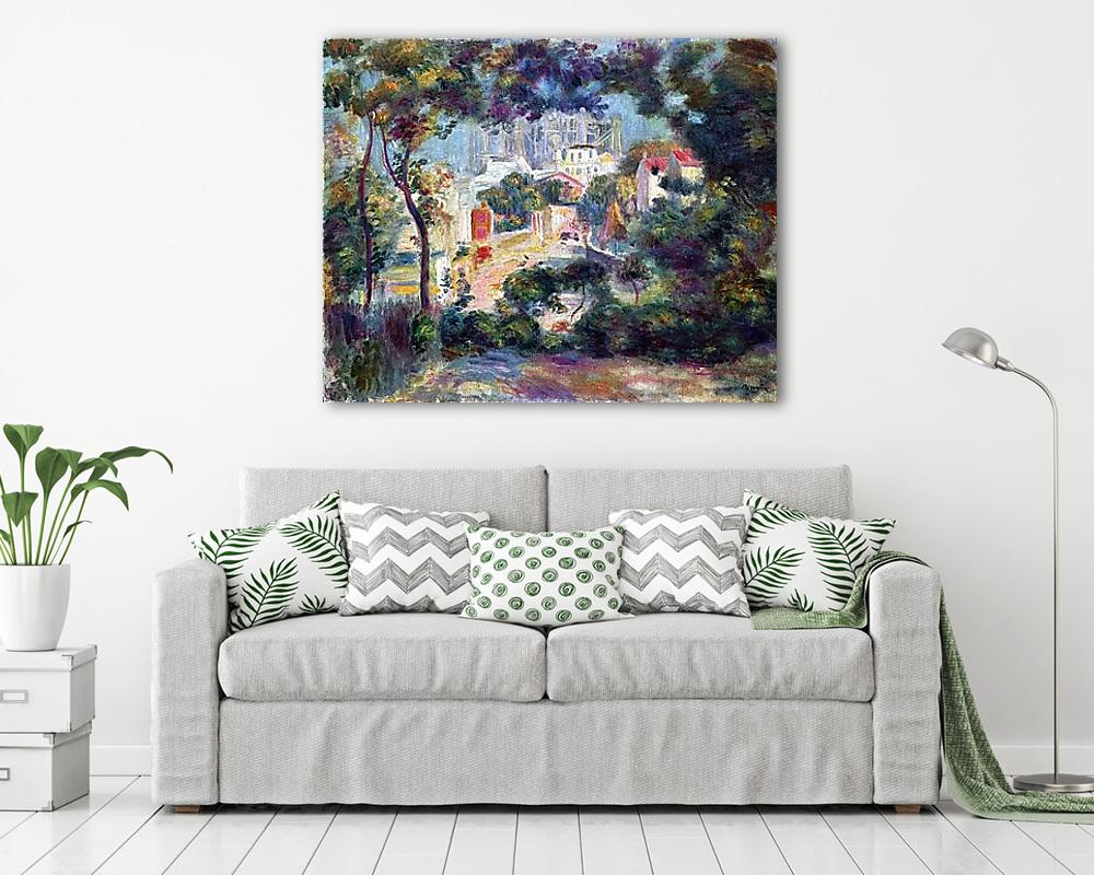 Tájkép, háttérben a Sacre Coeur - vászonkép, falikép vásárlás Tájkép, háttérben a Sacre Coeur (vászonkép) - vászonkép, falikép otthonra és irodába