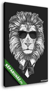 Portrait of Lion in suit. Vector - vászonkép 3D látványterv