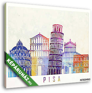Paris landmarks watercolor poster - vászonkép 3D látványterv