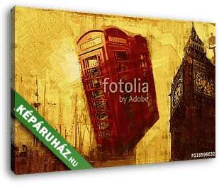 London oil art illustration - vászonkép 3D látványterv