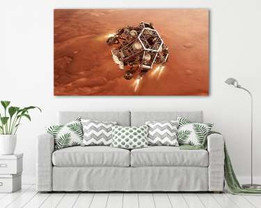 Perseverance Mars Rover begyújtja a leszálló rakétákat (Illusztráció) (vászonkép) - vászonkép, falikép otthonra és irodába