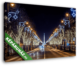 Andrássy út karácsonyi fényekkel - vászonkép 3D látványterv