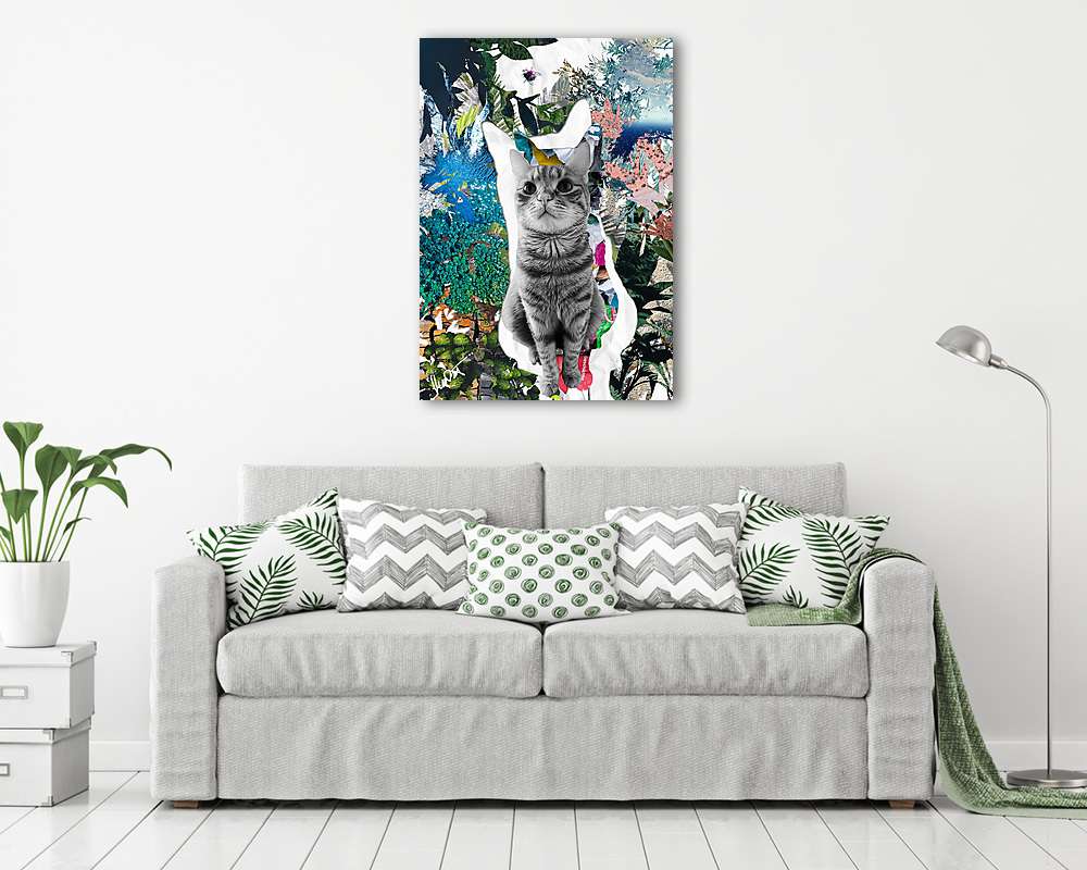 Cat&Fly (MenzArt) (fotótapéta) - vászonkép, falikép otthonra és irodába