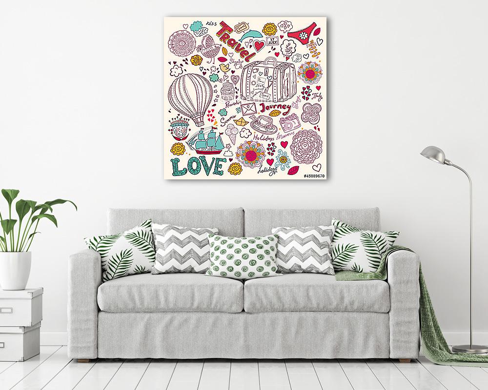 vektoros illusztráció szimbólum utazás - vászonkép, falikép vásárlás vektoros illusztráció szimbólum utazás (vászonkép) - vászonkép, falikép otthonra és irodába