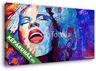 jazz énekes grunge háttéren - vászonkép 3D látványterv