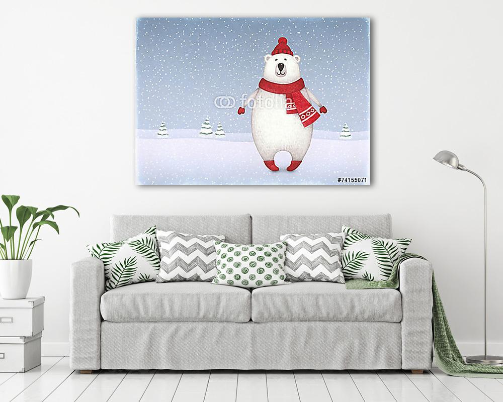 Jegesmedve (keretezett kép) - vászonkép, falikép otthonra és irodába