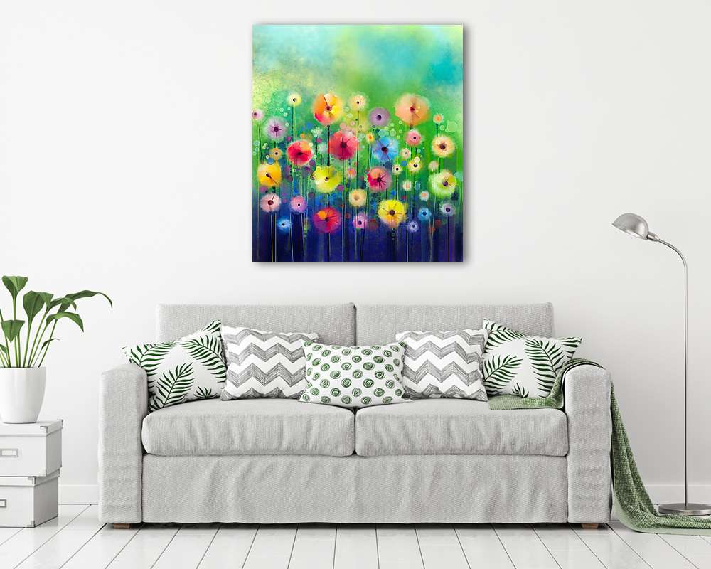 Absztrakt virágos mező - vászonkép, falikép vásárlás Absztrakt virágos mező (poszter) - vászonkép, falikép otthonra és irodába