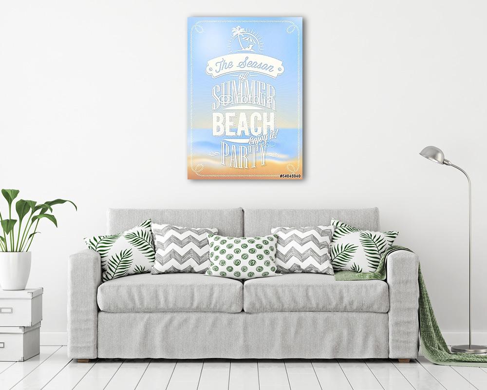 Tengerparton poszter a tipográfia segítségével (fotótapéta) - vászonkép, falikép otthonra és irodába