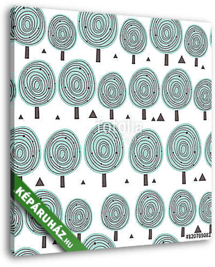 scandinavia seamless pattern with silhouettes of trees, triangul - vászonkép 3D látványterv