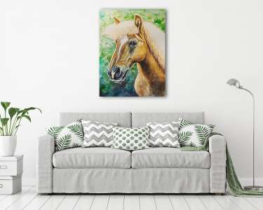 Haflingi ló (akvarell) (vászonkép) - vászonkép, falikép otthonra és irodába