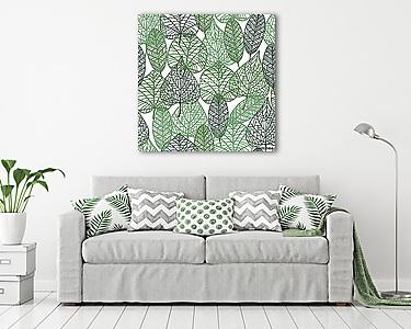 Green leaves seamless pattern (vászonkép) - vászonkép, falikép otthonra és irodába