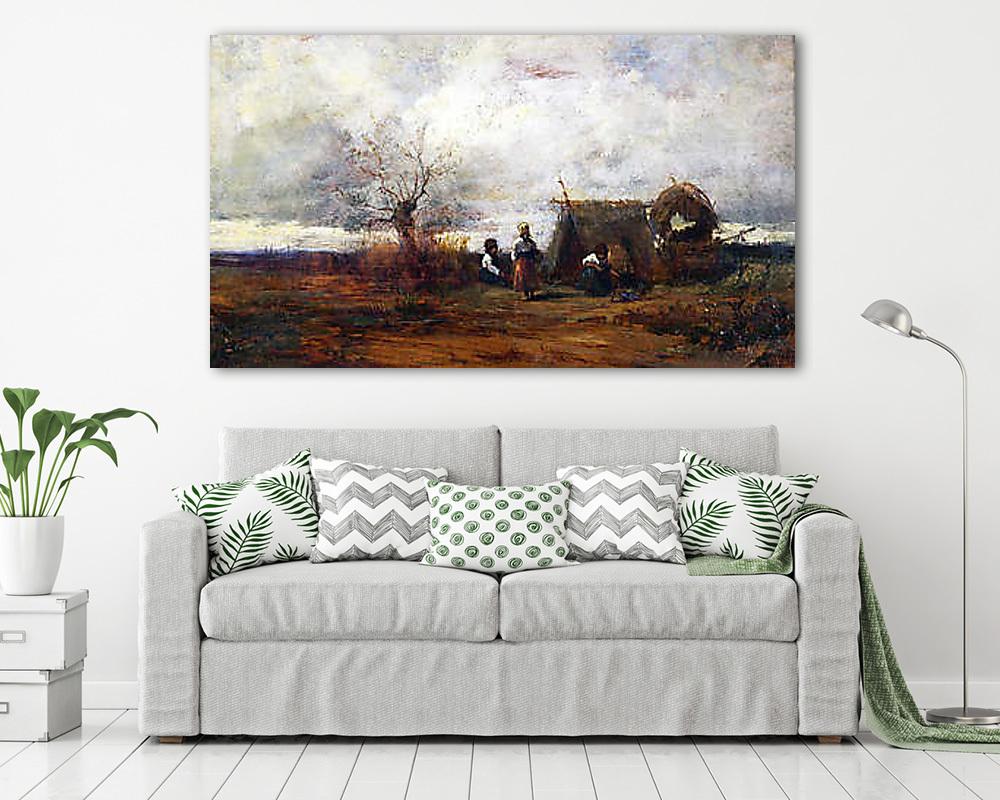 Cigány tábor (színverzió 1) (vászonkép) - vászonkép, falikép otthonra és irodába