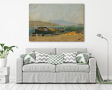 Hajó a Duna parton (vászonkép) - vászonkép, falikép otthonra és irodába