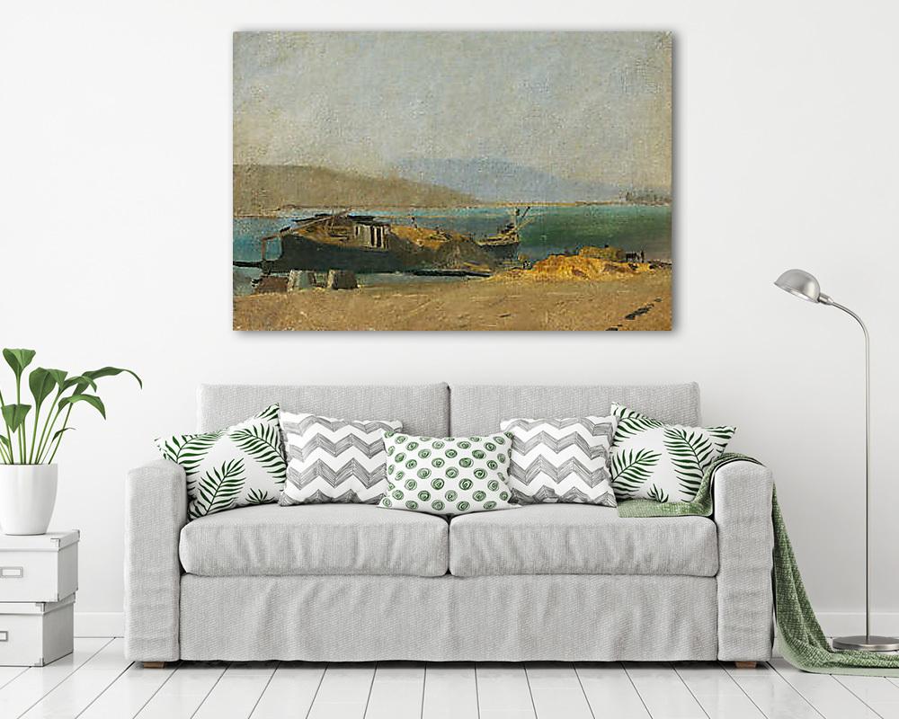 Hajó a Duna parton (fotótapéta) - vászonkép, falikép otthonra és irodába