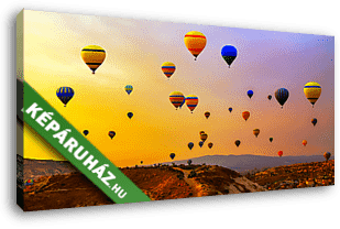Hőlégballonok, Cappadocia, Törökország - vászonkép 3D látványterv