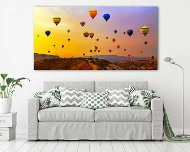 Hőlégballonok, Cappadocia, Törökország (vászonkép) - vászonkép, falikép otthonra és irodába