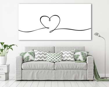 Szív alak (vonalrajz, line art) (vászonkép) - vászonkép, falikép otthonra és irodába