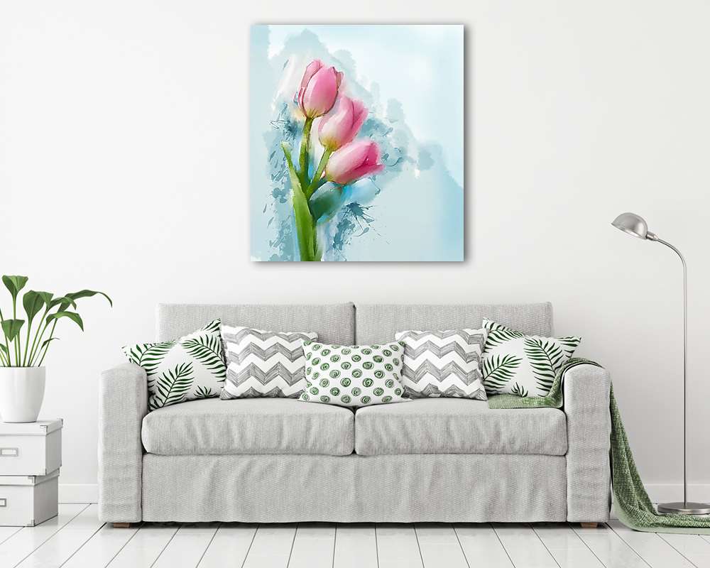 Tul ips virágok festése - vászonkép, falikép vásárlás Tul ips virágok festése (fotótapéta) - vászonkép, falikép otthonra és irodába