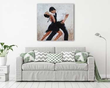 tangó táncosok digitális festészet, tangó táncosok (vászonkép) - vászonkép, falikép otthonra és irodába