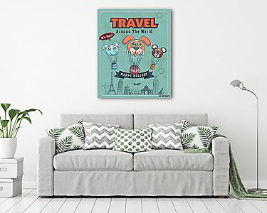 Vintage utazás plakát kialakítása (vászonkép) - vászonkép, falikép otthonra és irodába