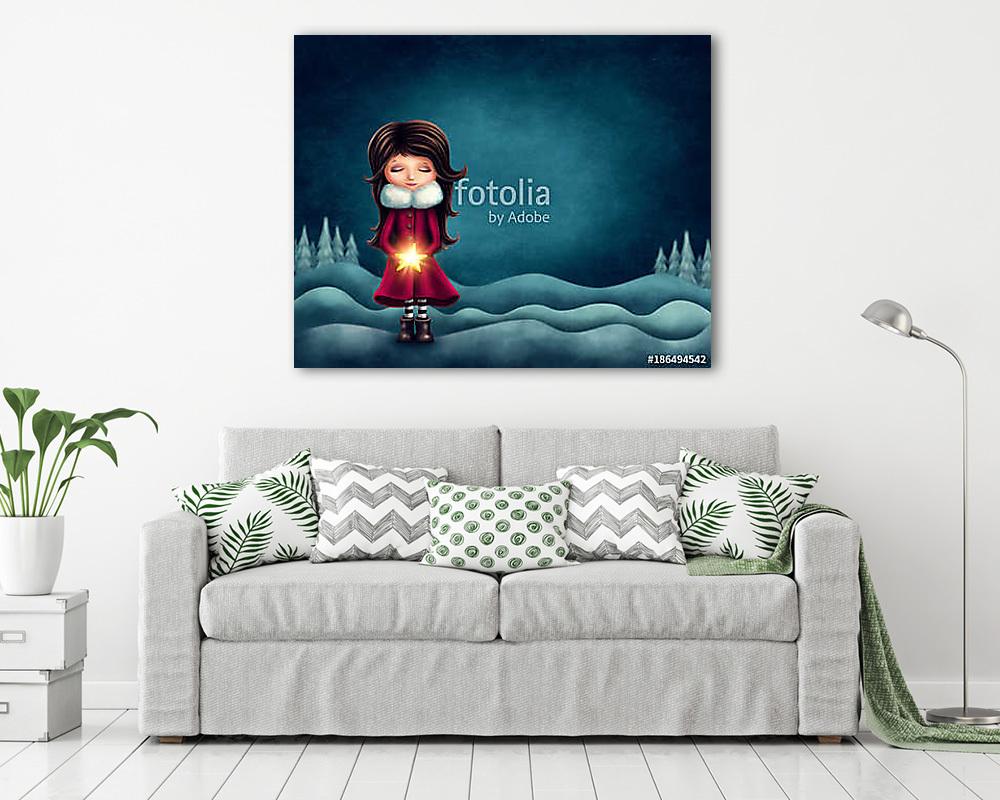 A téli lány csillaga (vászonkép) - vászonkép, falikép otthonra és irodába