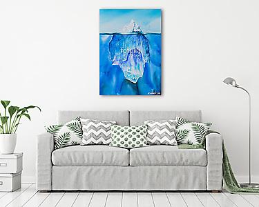 Jégtömb az óceánban (akvarell) (vászonkép) - vászonkép, falikép otthonra és irodába
