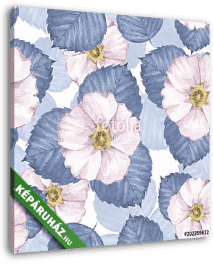 Delicate floral seamless pattern. Watercolor background with whi - vászonkép 3D látványterv