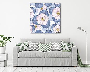 Delicate floral seamless pattern. Watercolor background with whi (vászonkép) - vászonkép, falikép otthonra és irodába