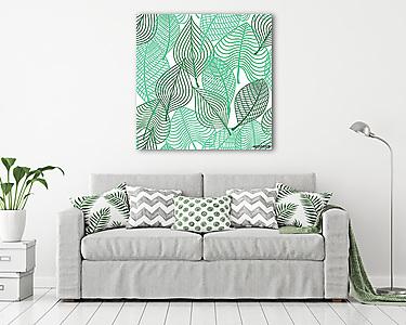 Foliage green leaves seamless pattern (vászonkép) - vászonkép, falikép otthonra és irodába