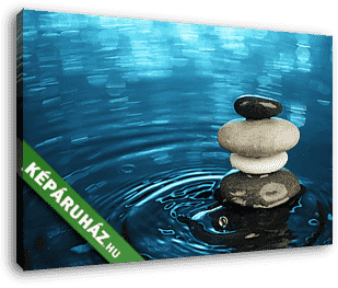 Balanced stones in water - vászonkép 3D látványterv